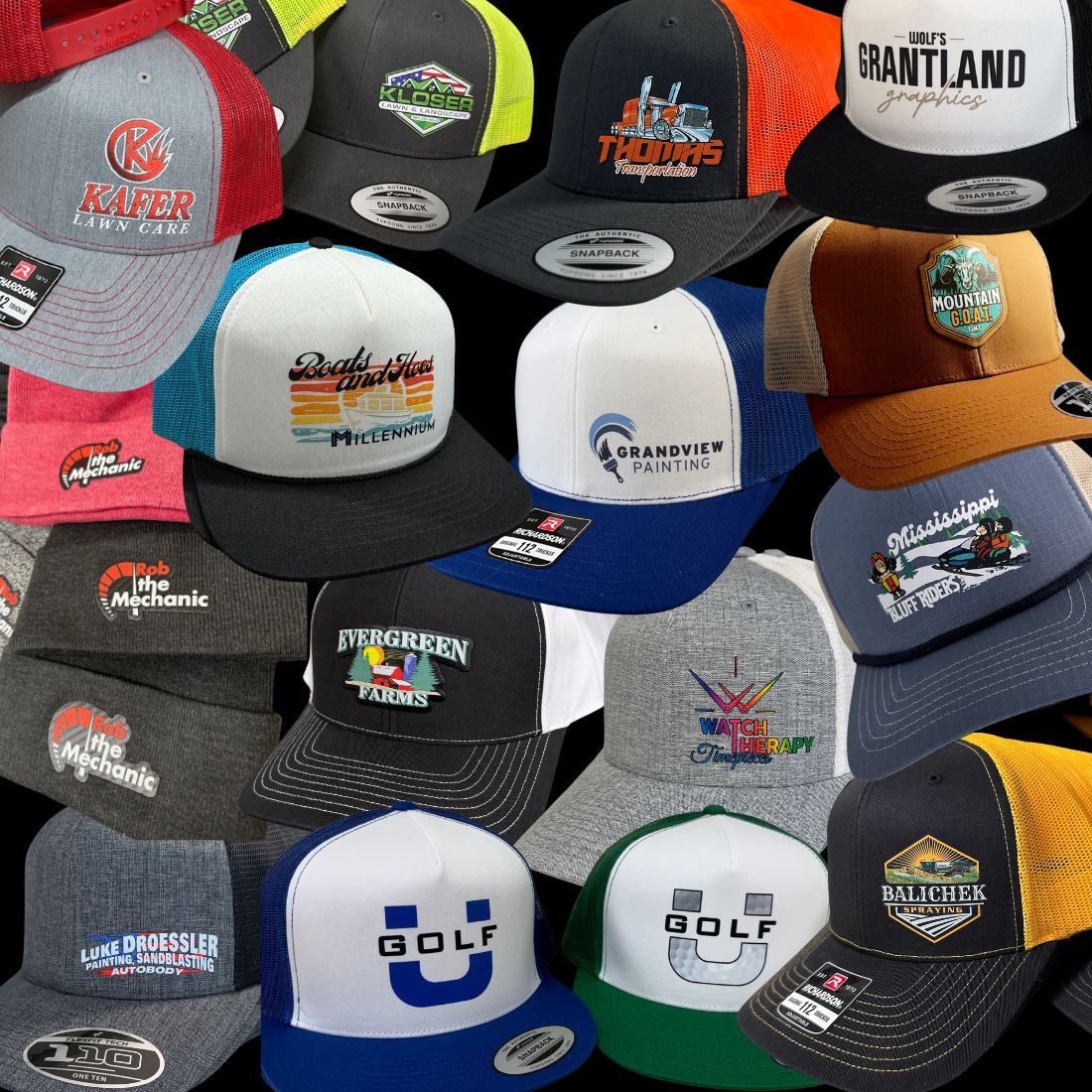 Color Logo Printed Custom Hats