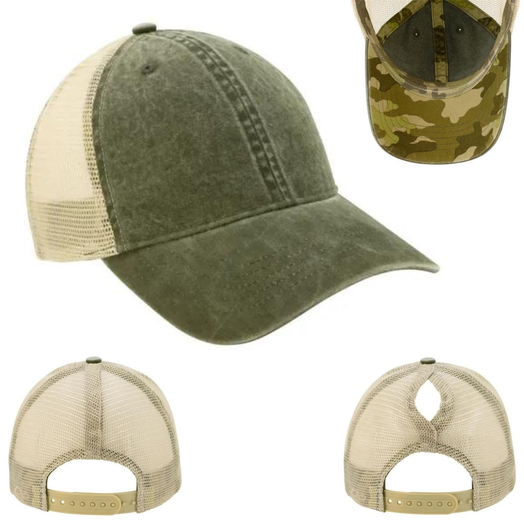 12 Infinity Ponytail Cap with Color Print