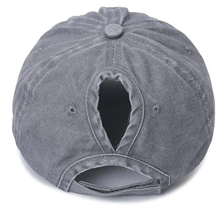 Ponytail Cap with Leather Patch