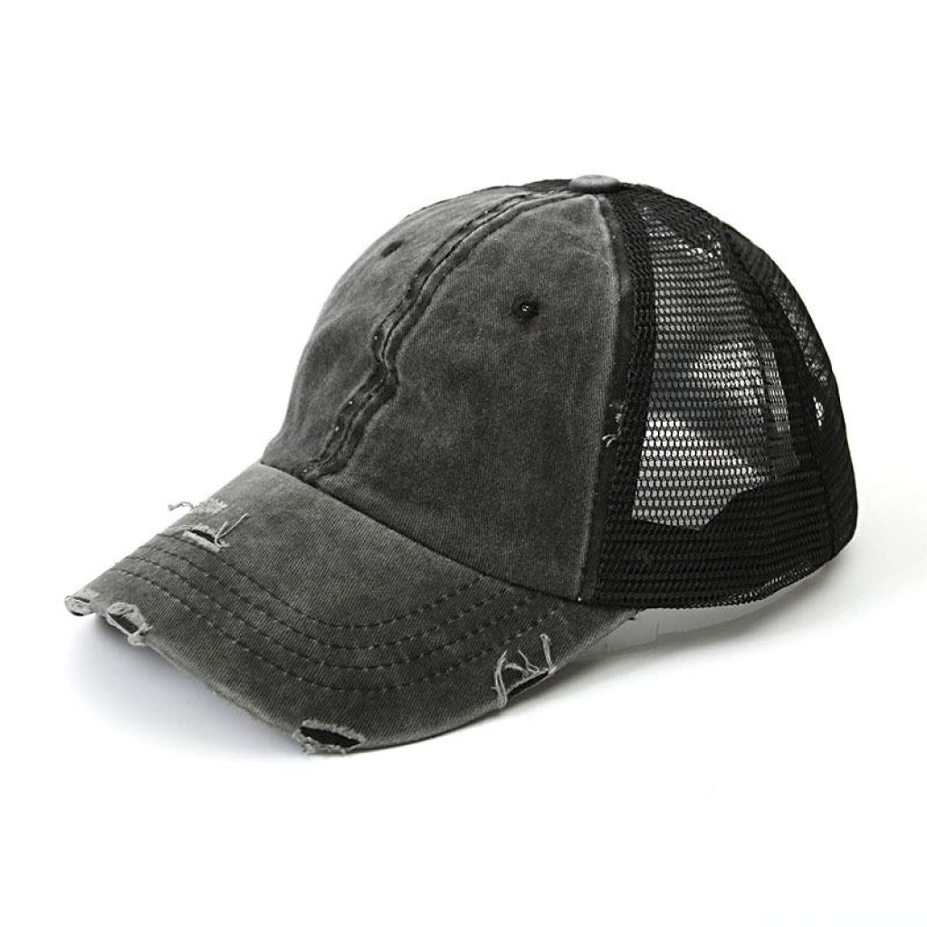 Ponytail Cap with Leather Patch