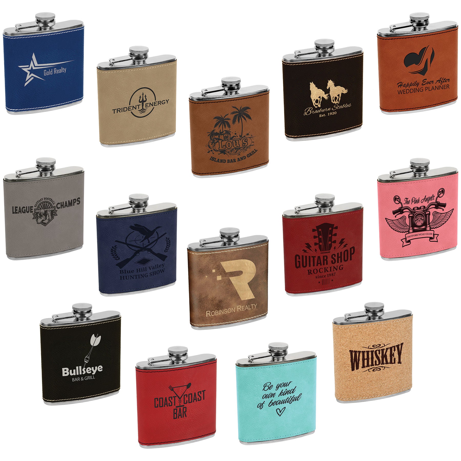 Leatherette Wrapped Stainless Flask