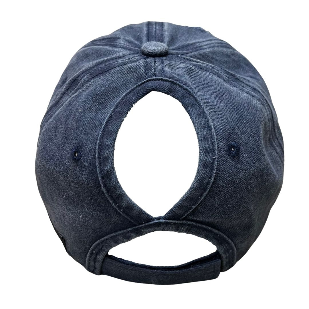Ponytail Cap with Leather Patch