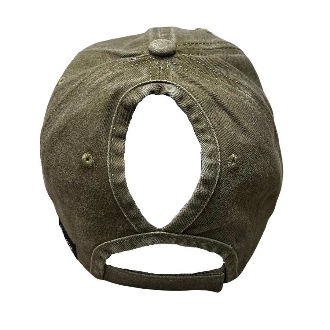 Ponytail Cap with Leather Patch